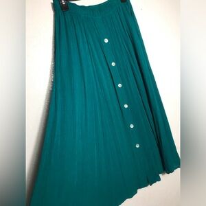 Karen Kane Turquoise Buttons Front Blue Maxi Skirt M